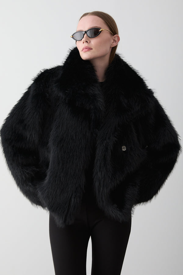 Siyah Britney Kürk - 8900