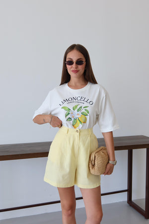 Beyaz Limoncello Baskılı T-shirt