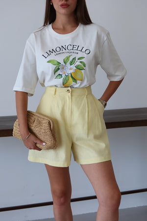 Beyaz Limoncello Baskılı T-shirt