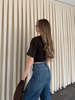 Kahverengi Yanı Drapeli Body - 261003