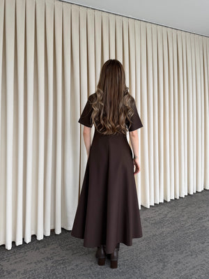 Kahverengi Godeli Elbise - 05174