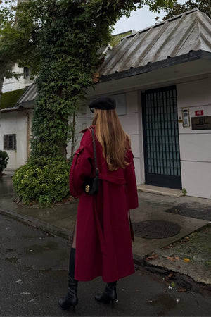 Açık Bordo Kolları Cep Detaylı Premium Kaban - 408033