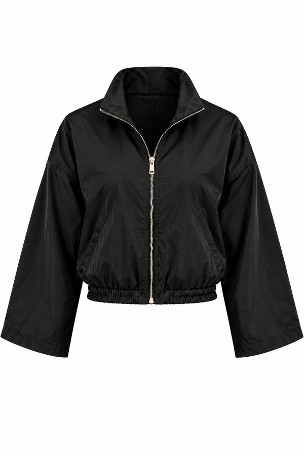 Siyah Bomber Saten Ceket - 2y9663 - 51229
