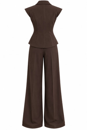 Kahverengi Margot Yelek Pantolon Takım - 2y308