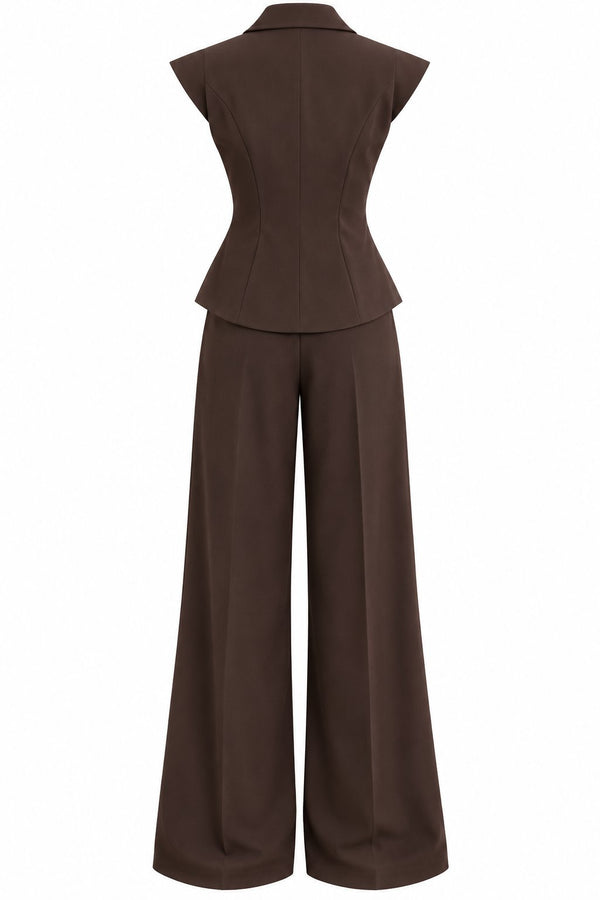 Kahverengi Margot Yelek Pantolon Takım - 2y308