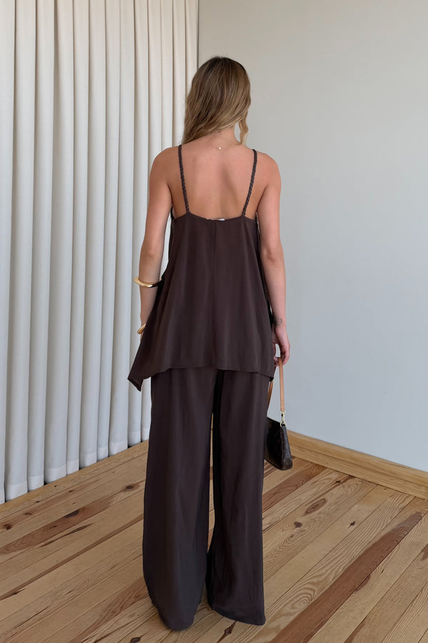 Kahverengi Taş Detaylı Tulum - 3464