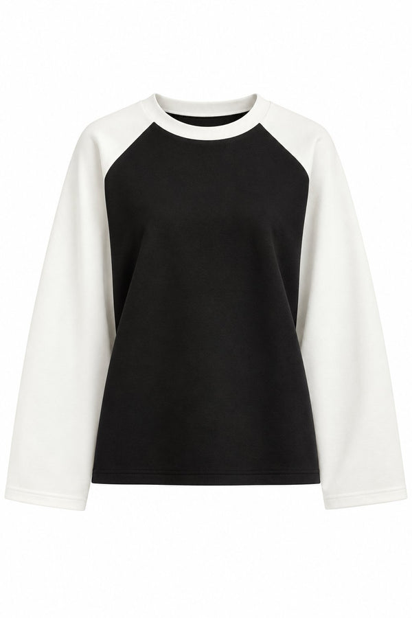 Siyah Reglan Kol Oversize Model Tshirt - 4271