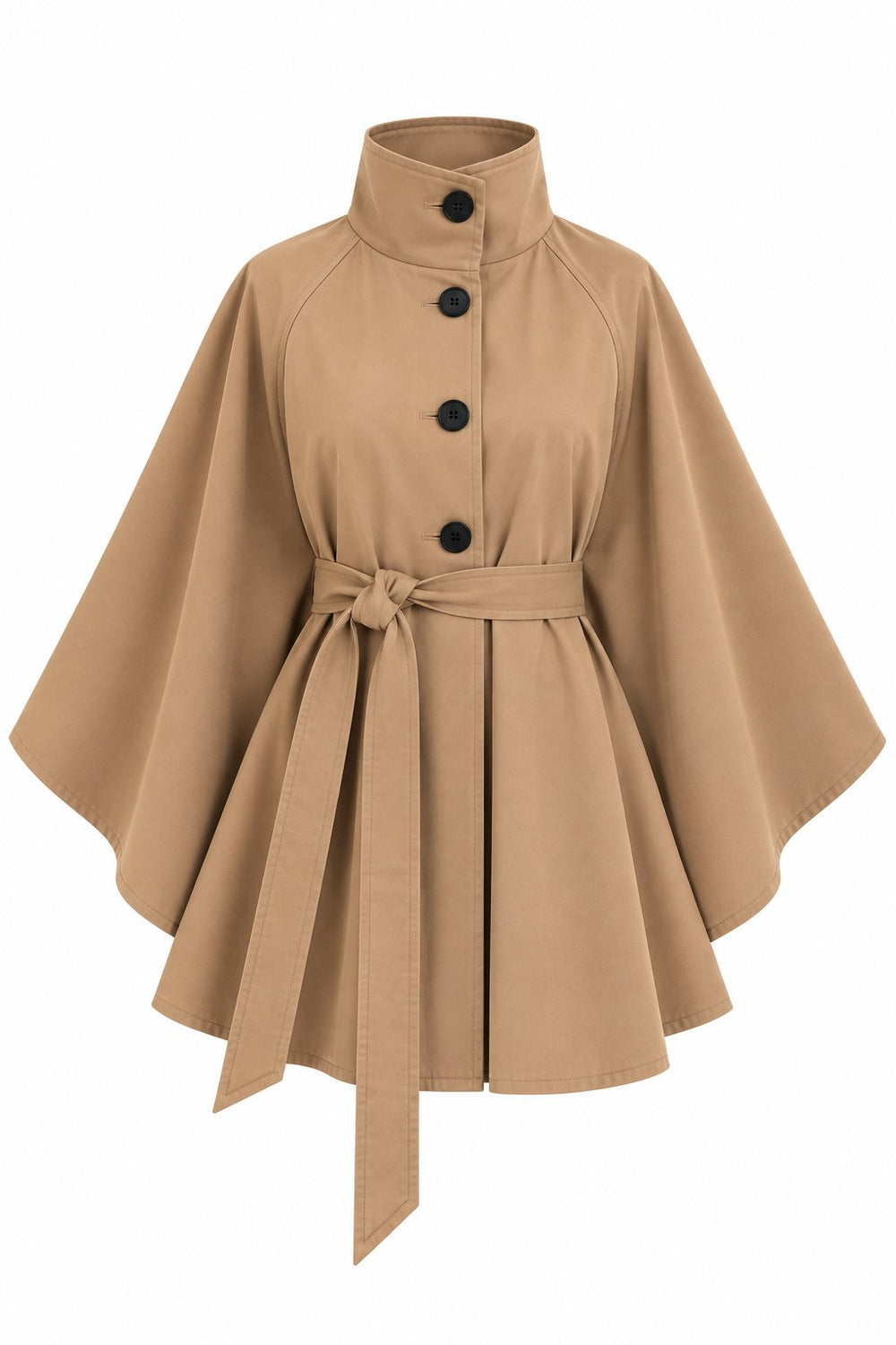 Camel Kemerli Pelerin Trençkot - 3405