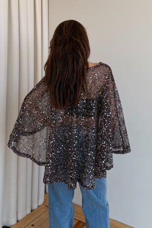 Kahverengi Pullu Bluz - 1119