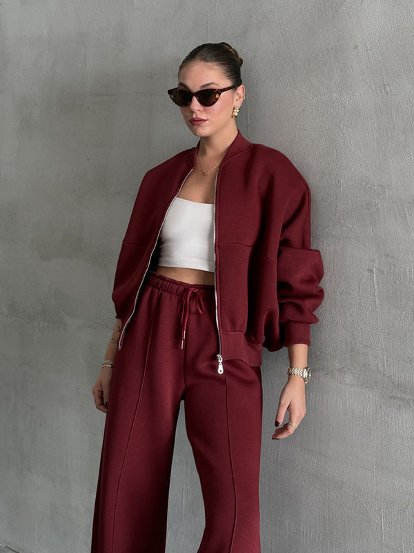 Bordo Nora Eşofman Takımı - 8001