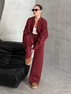 Bordo Nora Eşofman Takımı - 8001