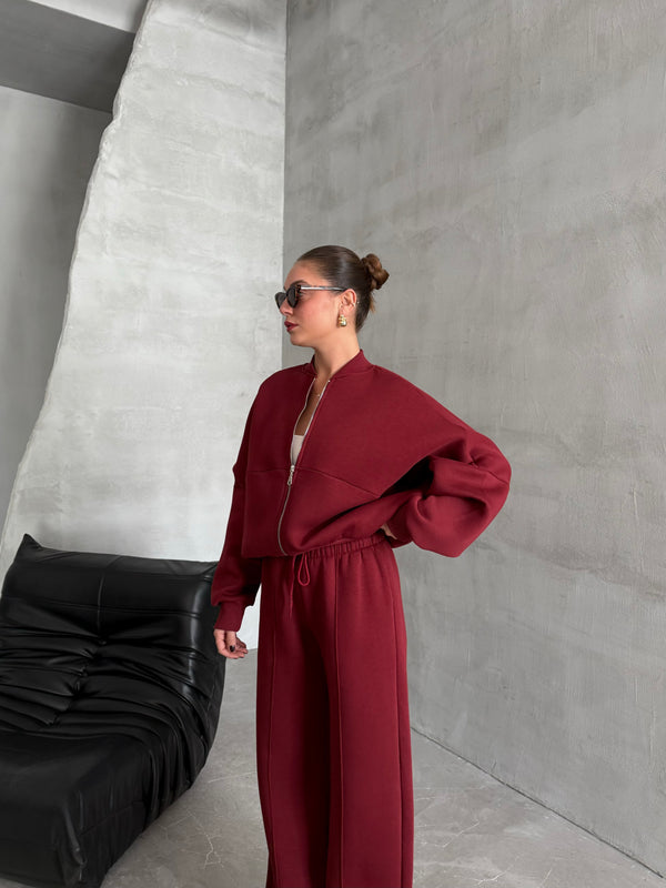 Bordo Nora Eşofman Takımı - 8001