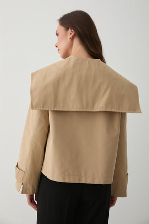 Camel Sakura Geniş Yaka Kısa Trençkot - 7530