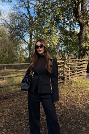 Siyah Tek Düğmeli Ceket Pantolon Takım - 9480