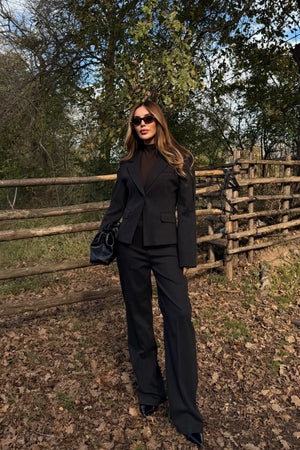 Siyah Tek Düğmeli Ceket Pantolon Takım - 9480