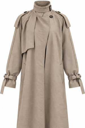 Vizon Kuşaklı Premium Oversize Trençkot - 8646