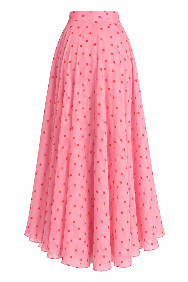 Pembe Puantiyeli Etek - 2y0613