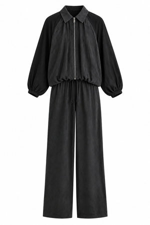 Siyah Garnili Bomber Pantolon Takım - 2y51458