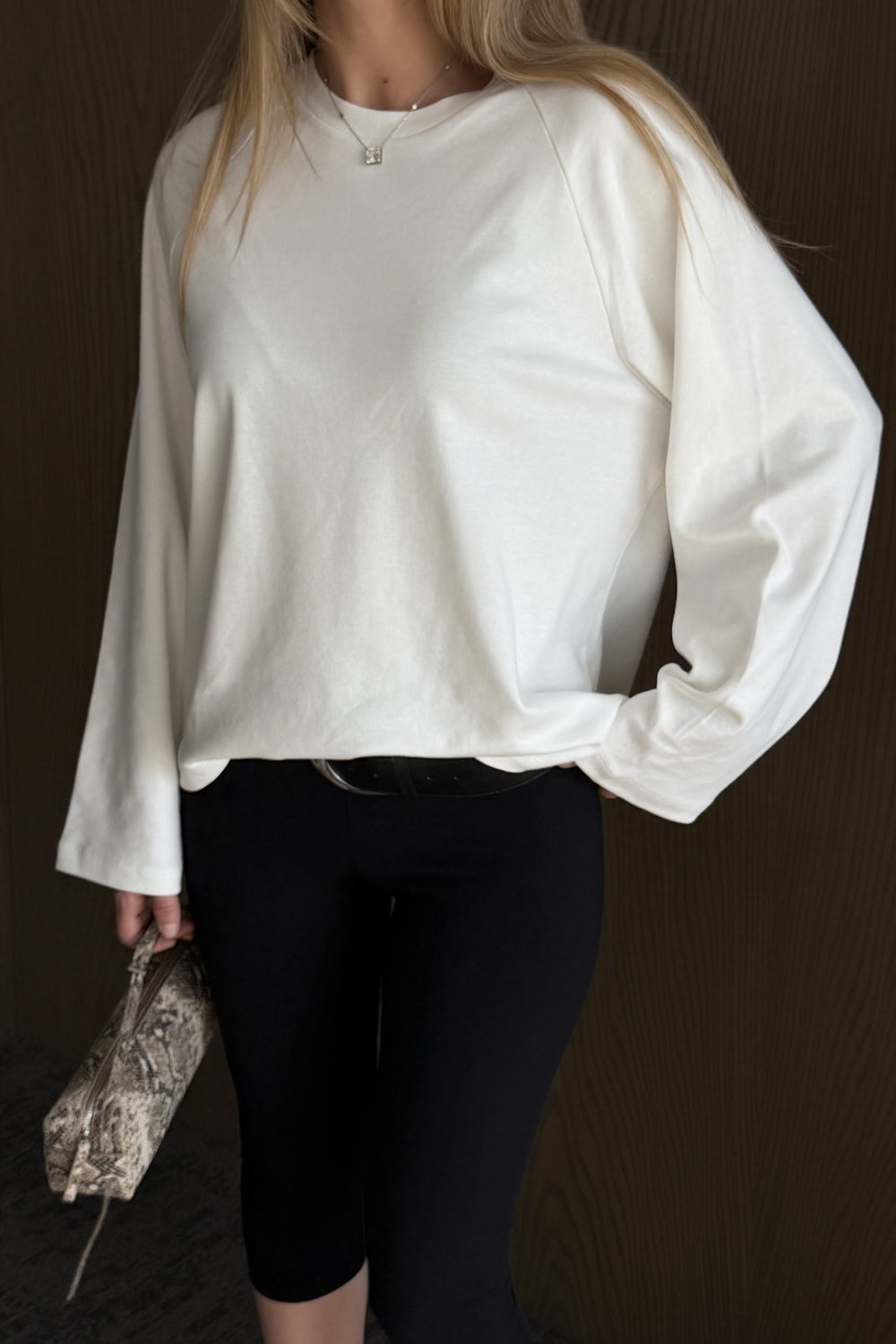 Ekru Reglan Kollu Tshirt | LALUVIA
