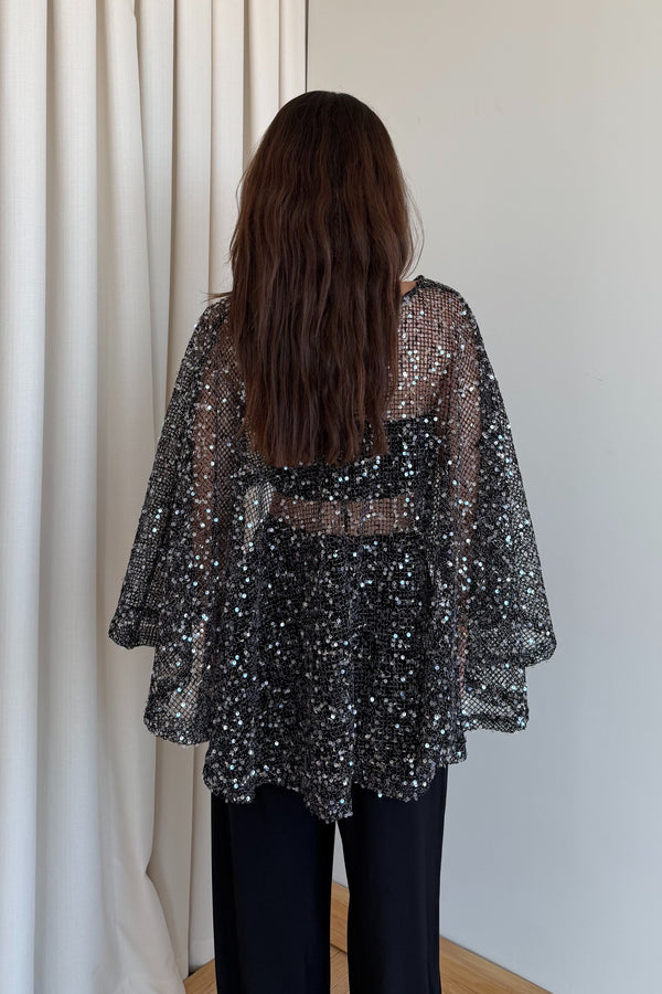 Siyah Pullu Bluz - 1119