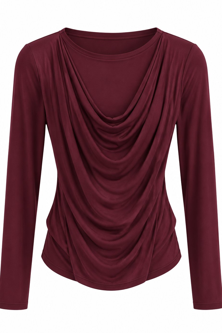 Bordo Degaje Yaka Bluz - 1228