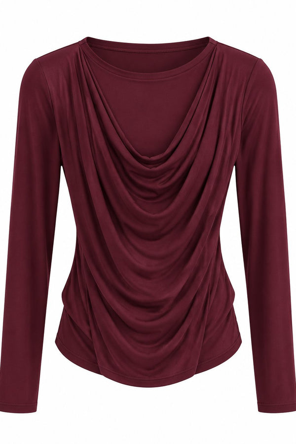 Bordo Degaje Yaka Bluz - 1228