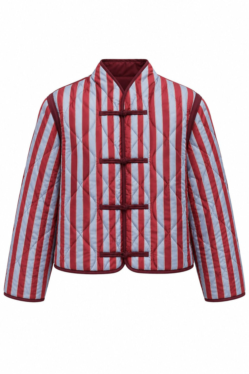 Bordo - Mavi Kapitone Mont - 3461