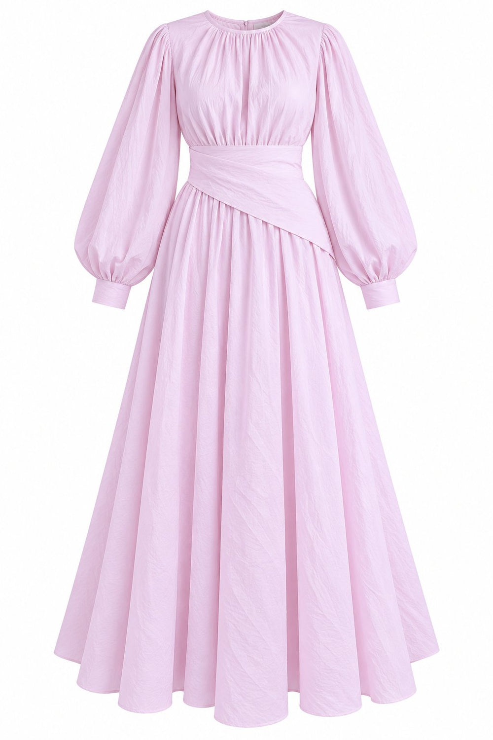 Pembe Seyyar Kuşaklı Uzun Elbise - 2y7051