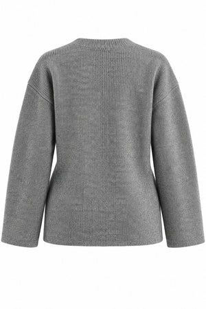 Gri Çift Cepli Selanik Hırka - 2y04622