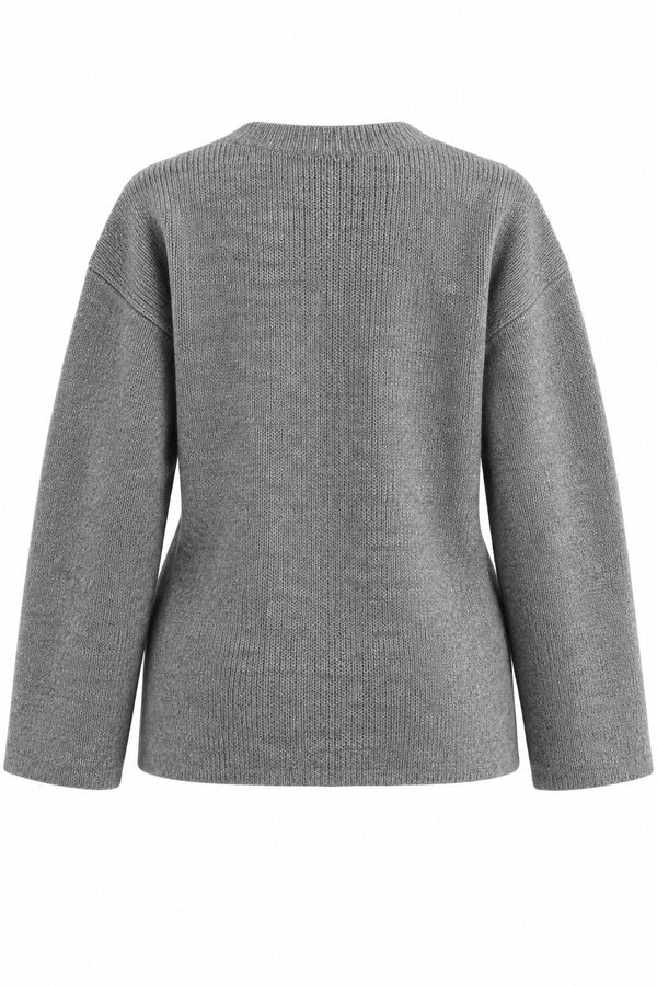 Gri Çift Cepli Selanik Hırka - 2y04622