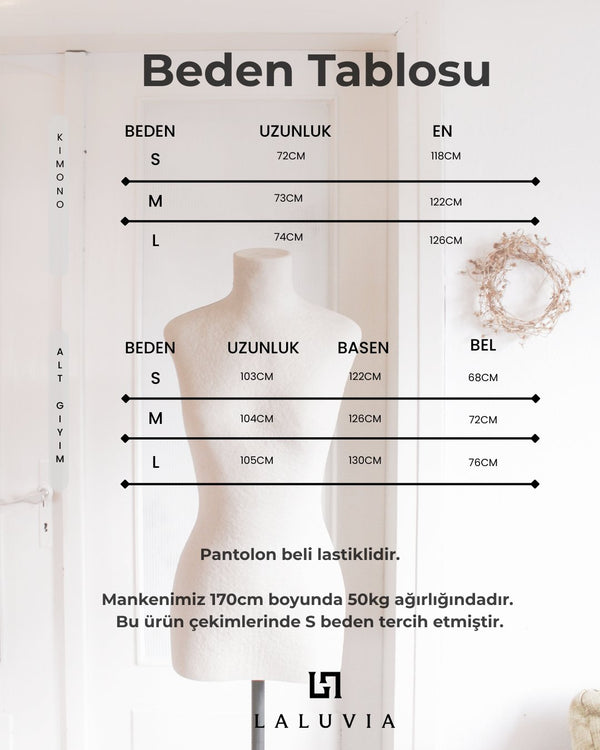 Kahverengi Tasarım Büstiyer Kimono Üçlü Takım - 8606
