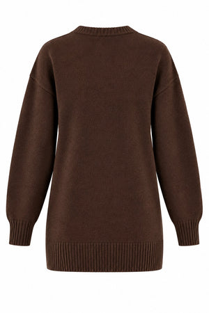 Kahverengi Basic Triko Kazak - 2y04595