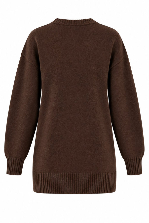 Kahverengi Basic Triko Kazak - 2y04595