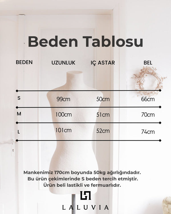 Kahverengi Yarım Astarlı Ekose Etek - 5220
