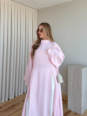 Pembe Yırtmaçlı Uzun Tunik - 8515