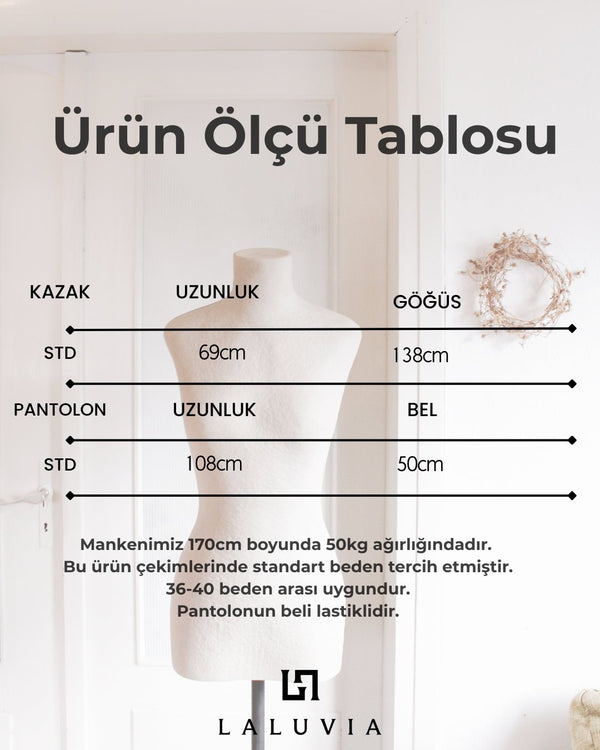 Antrasit Şerit Detaylı Triko Takım - 2y4479