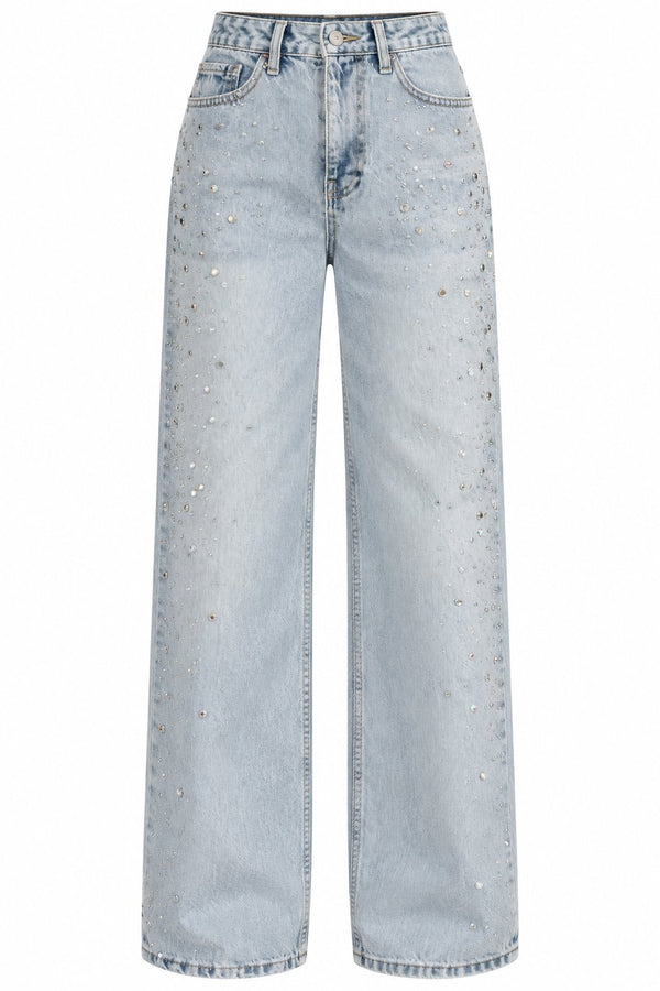 Mavi Mini Taş İşlemeli Jean - 1261