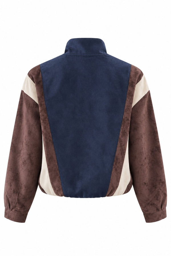 Kahverengi 3 Renkli Bomber Ceket - 261011