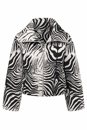 Dik Yaka Zebra Desen Ceket - 509450