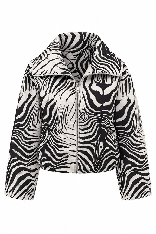Dik Yaka Zebra Desen Ceket - 509450