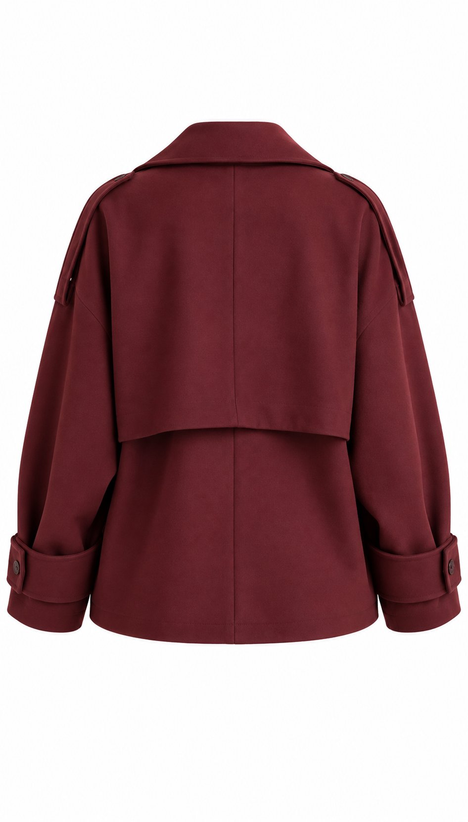 Bordo Kruvaze Yaka Trençkot - 2y7537