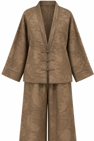Vizon Jakarlı Kimono Takım - 51479