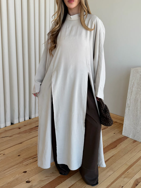 Taş Yırtmaçlı Uzun Tunik - 8515
