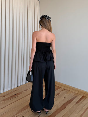 Siyah Balon Bluz Pantolon Takım - 7334