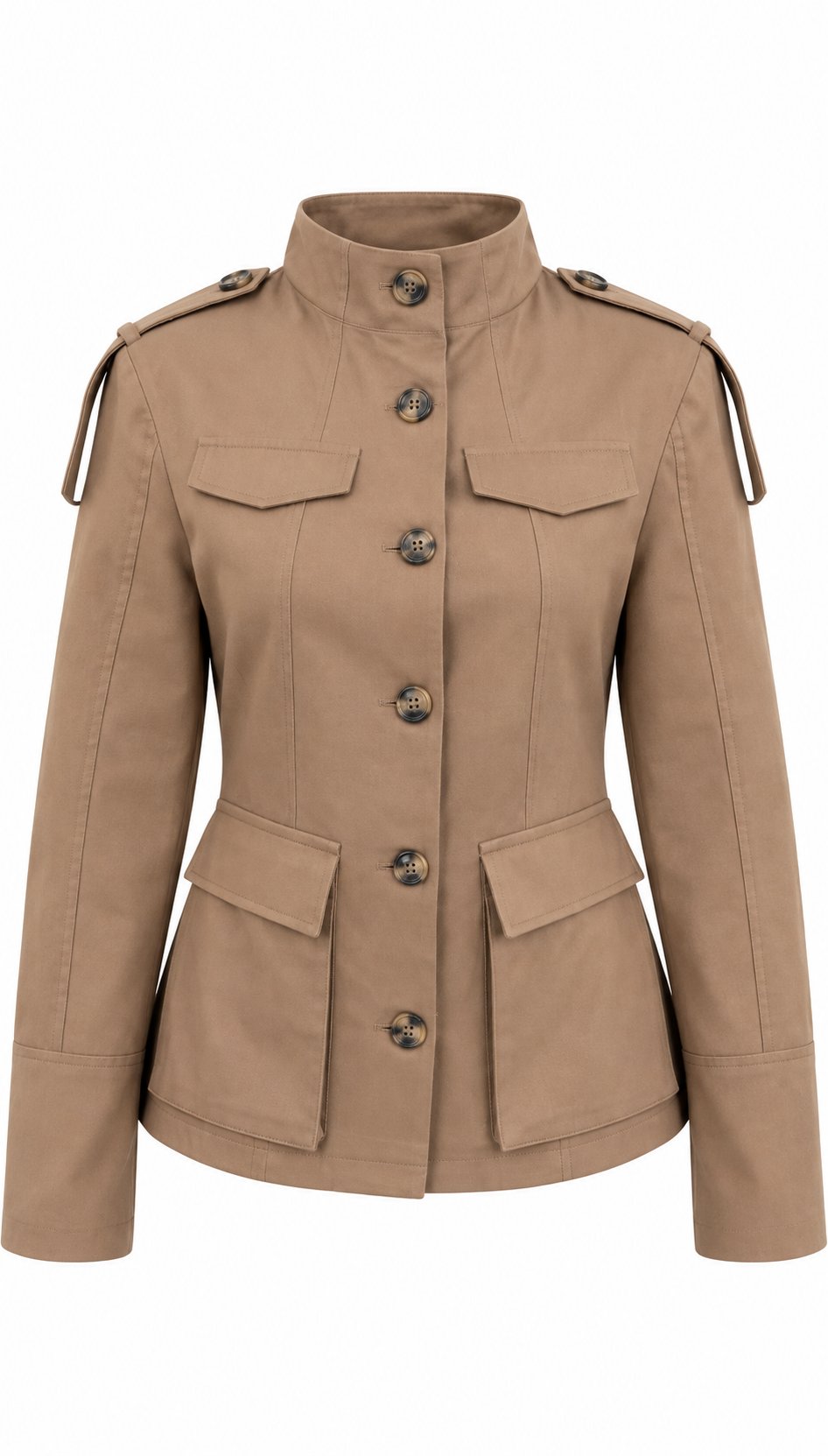 Koyu Bej Gabardin Trençkot - 1707