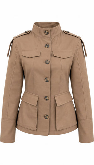 Koyu Bej Gabardin Trençkot - 1707