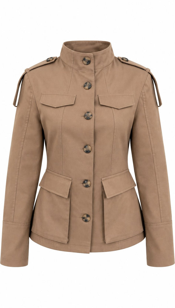 Koyu Bej Gabardin Trençkot - 1707