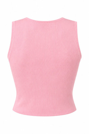 Pembe Lena Çıtçıt Düğmeli Triko Yelek - 2y4518