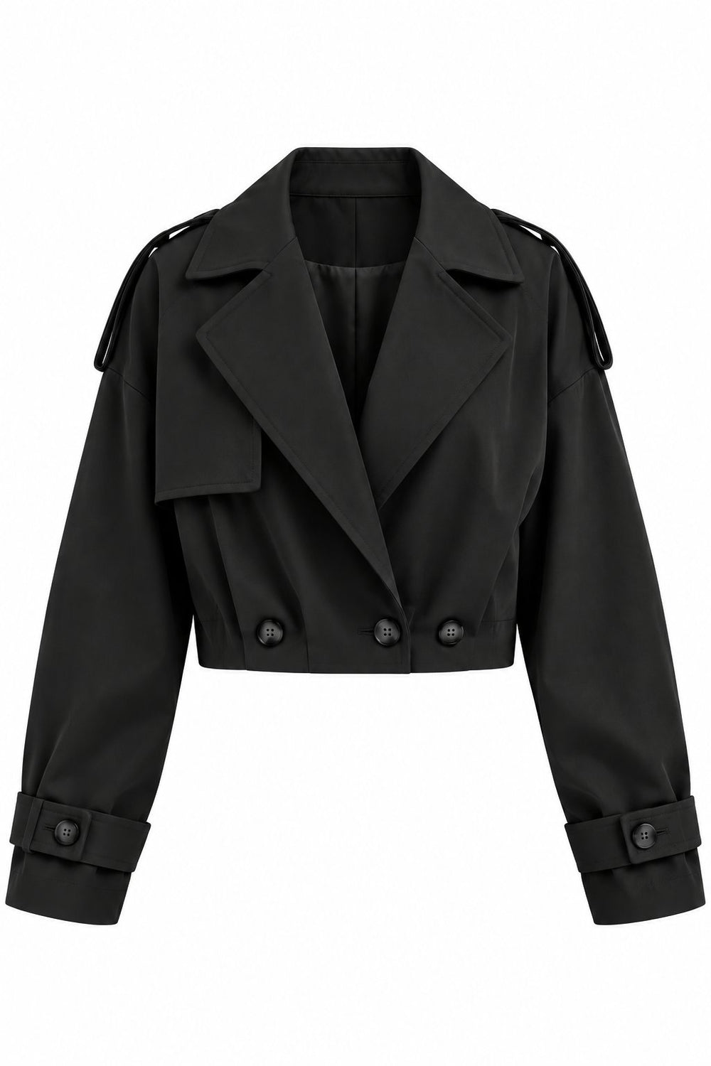 Siyah Pileli Crop Ceket - 2y4199