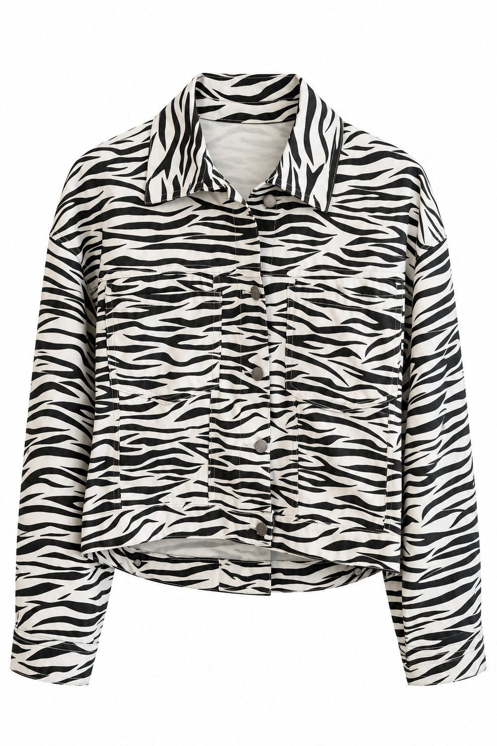 Ekru Zebra Gabardin Ceket - 0198